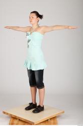 Whole Body Woman T poses Casual Slim Studio photo references